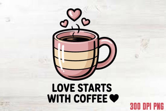 A Graphic Asset for Crafts That Pairs Coffee with Heart