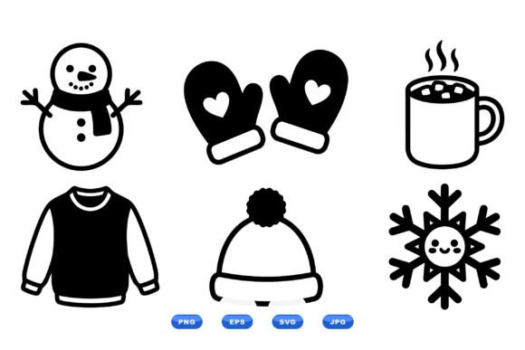 Cozy Winter Clipart Icons: A Graphics Asset for Crafters