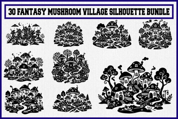 Crafting Brand Magic with Fantasy Mushroom Village Graphics