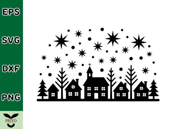 Evaluating a Winter Village Silhouette for Crafts and Graphics