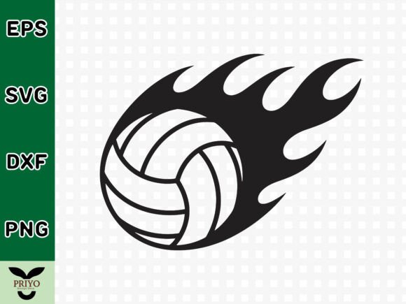 Flames and Motion: The Volleyball Silhouette Design