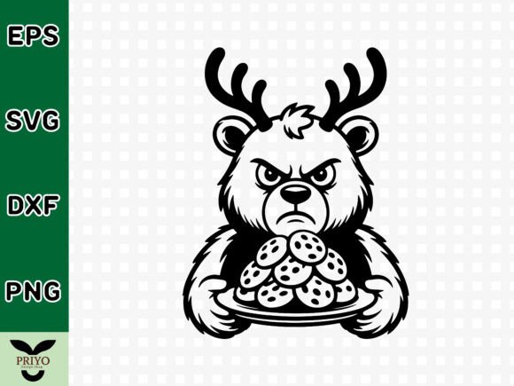 Reviewing an Angry Forest Animal with Cookies Graphics Asset for Crafts